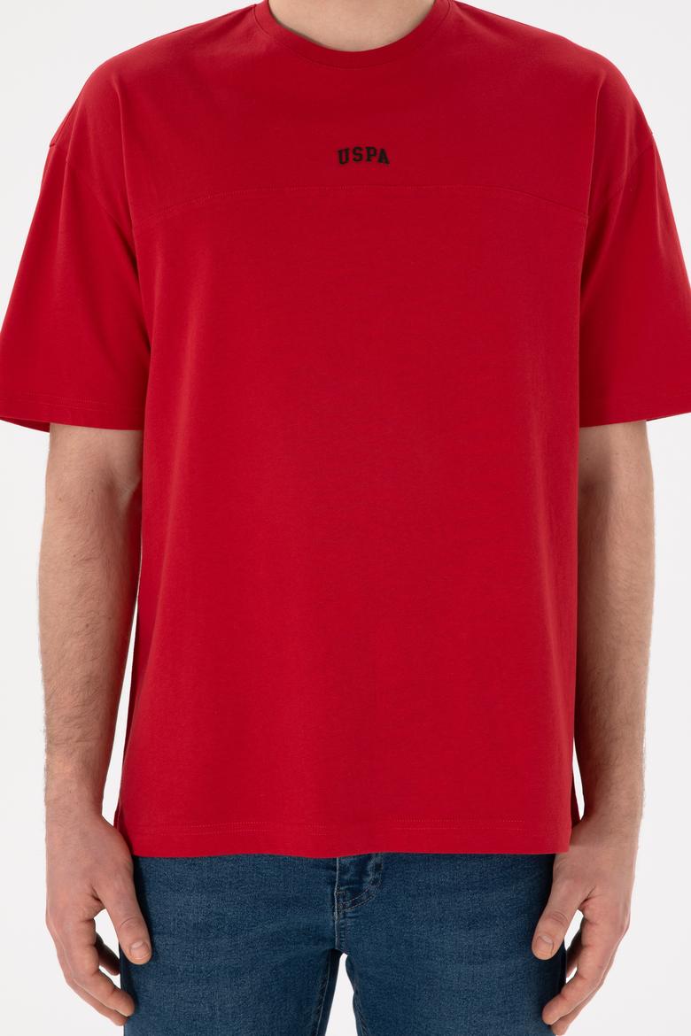 Erkek Comfort Fit Bisiklet Yaka Kırmızı Tişört - 50306017050