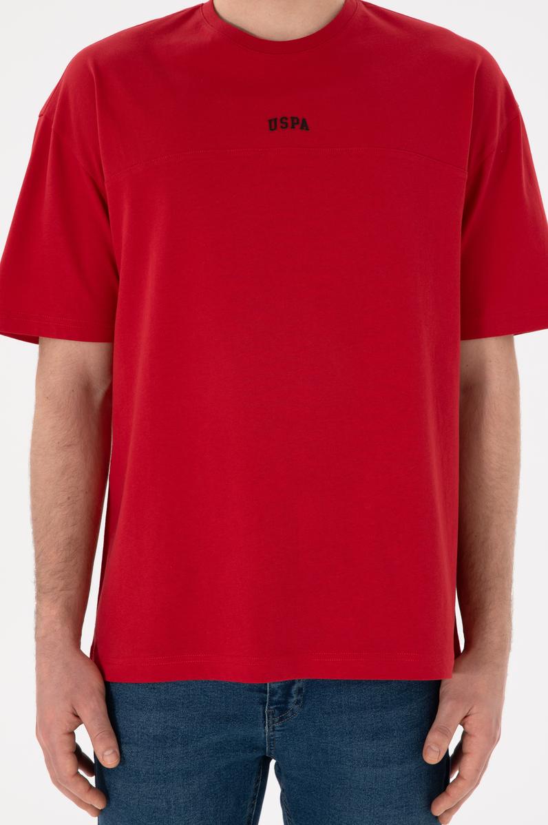 Erkek Comfort Fit Bisiklet Yaka Kırmızı Tişört