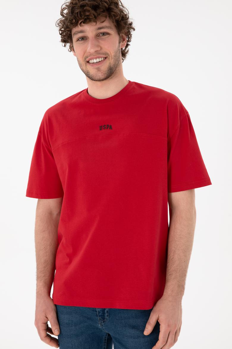 Erkek Comfort Fit Bisiklet Yaka Kırmızı Tişört - 50306017050