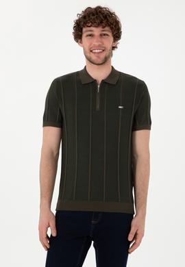 Erkek Slim Fit Polo Yaka Vizon Tişört - 50306457034
