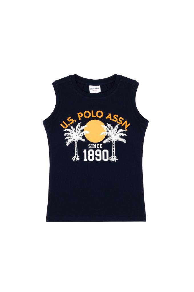 Erkek Çocuk Lacivert Kolsuz Bisiklet Yaka Tişört