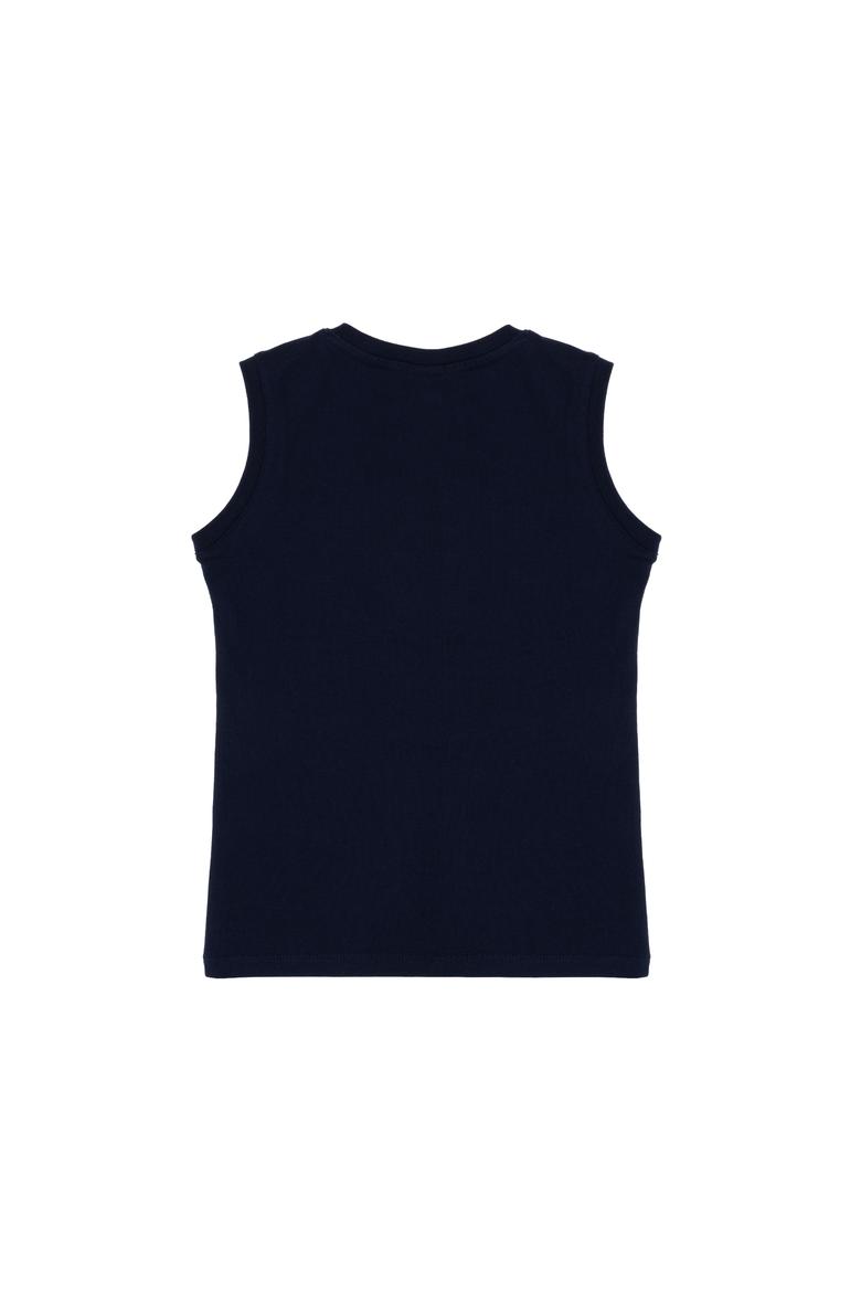 Erkek Çocuk Lacivert Kolsuz Bisiklet Yaka Tişört - 50307169006