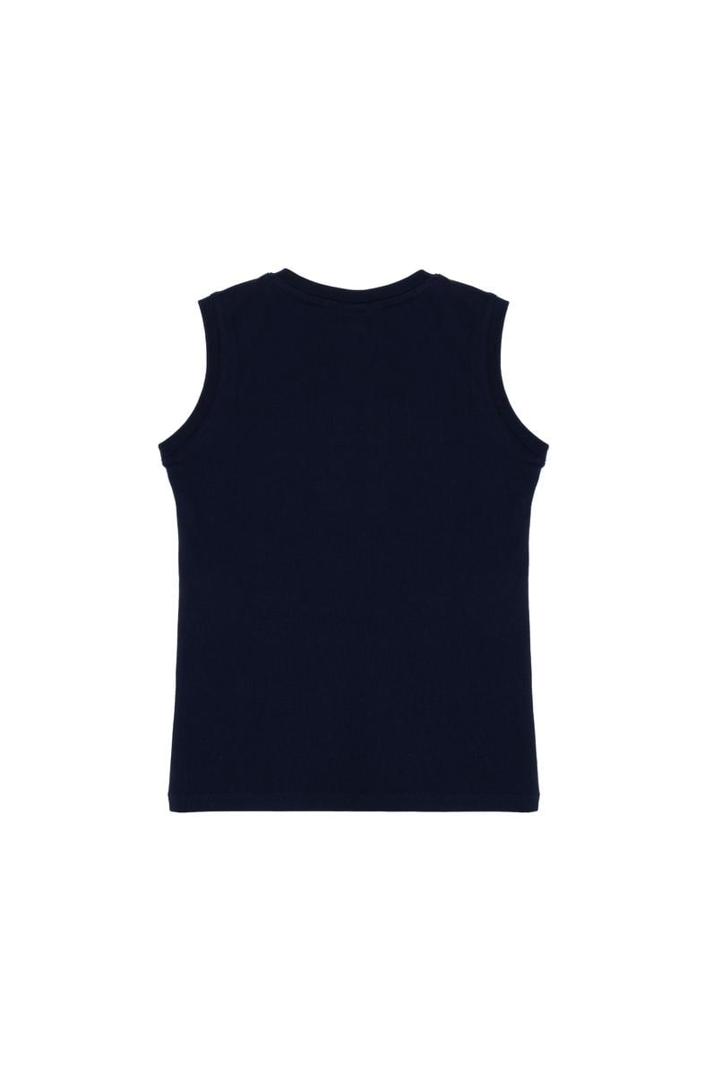 Erkek Çocuk Lacivert Kolsuz Bisiklet Yaka Tişört