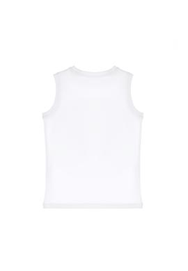 Erkek Çocuk Beyaz Kolsuz Bisikelt Yaka Tişört - 50307169014