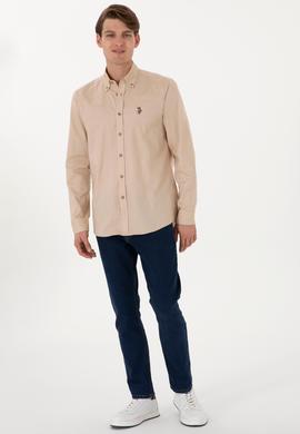 Erkek Camel Uzun Kollu Basic Gömlek - 50297981090