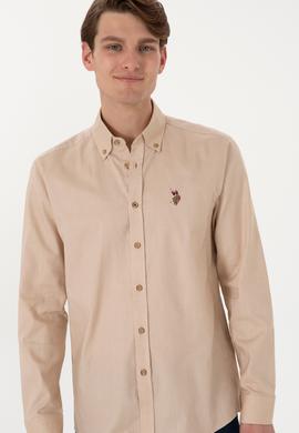 Erkek Camel Uzun Kollu Basic Gömlek - 50297981090