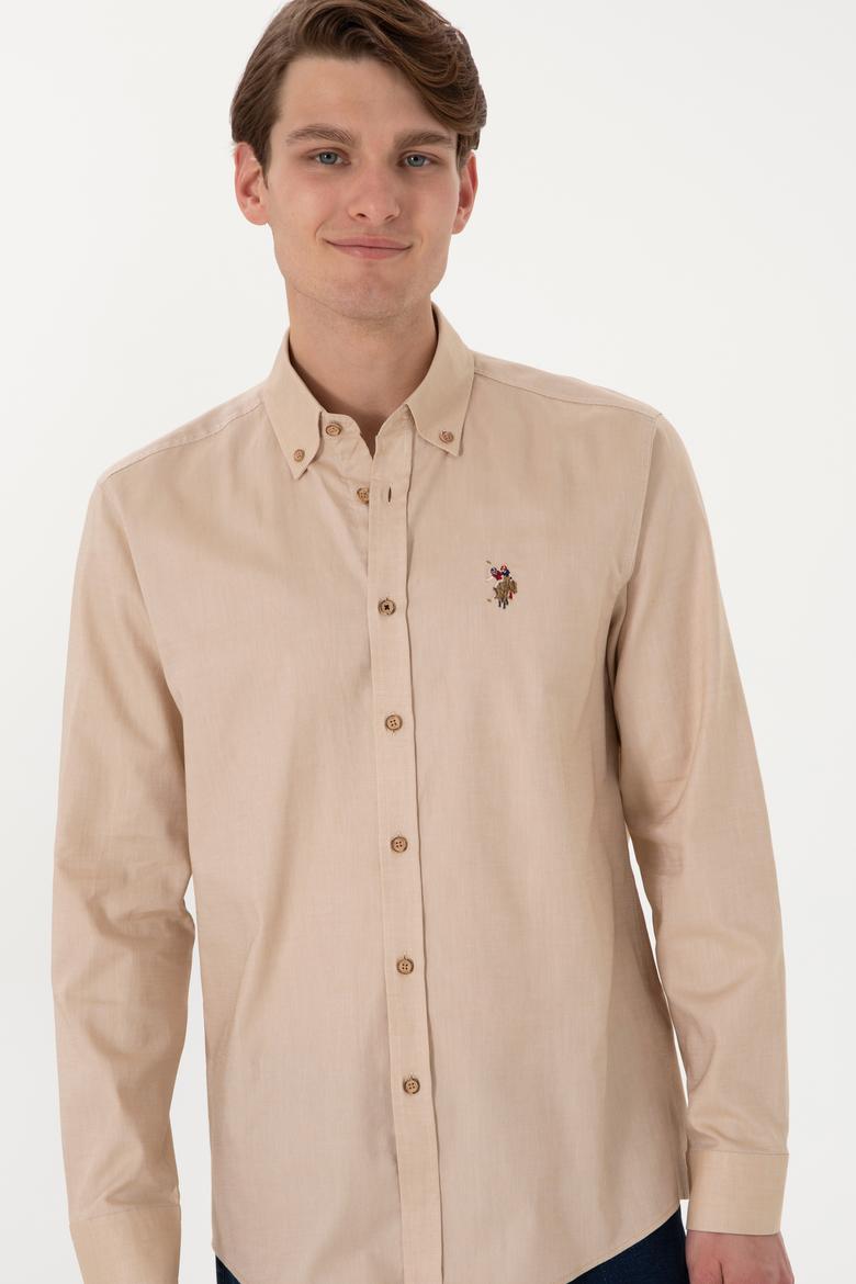 Erkek Camel Uzun Kollu Basic Gömlek - 50297981090