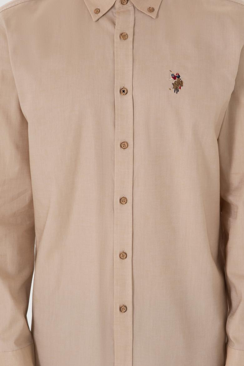 Erkek Camel Uzun Kollu Basic Gömlek - 50297981090