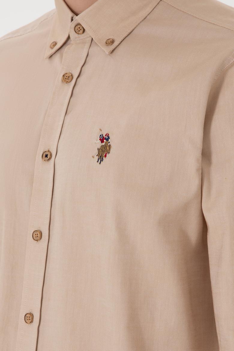 Erkek Camel Uzun Kollu Basic Gömlek - 50297981090