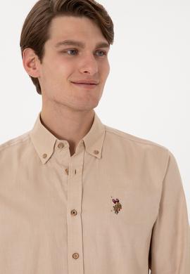 Erkek Camel Uzun Kollu Basic Gömlek - 50297981090