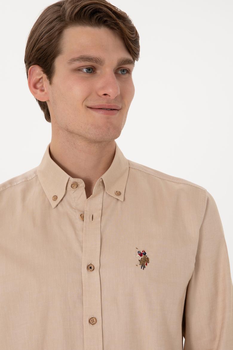 Erkek Camel Uzun Kollu Basic Gömlek - 50297981090