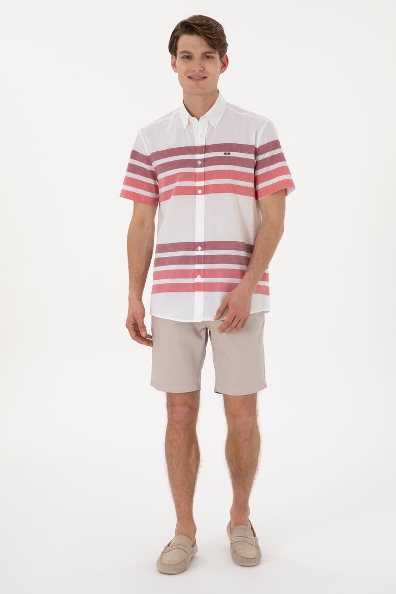 Erkek Kırmızı Kısa Kollu Gömlek - 50282874013