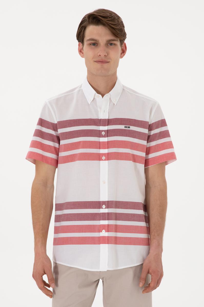 Erkek Kırmızı Kısa Kollu Gömlek