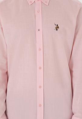 Erkek Açık Pembe Uzun Kollu Basic Gömlek - 50298000070