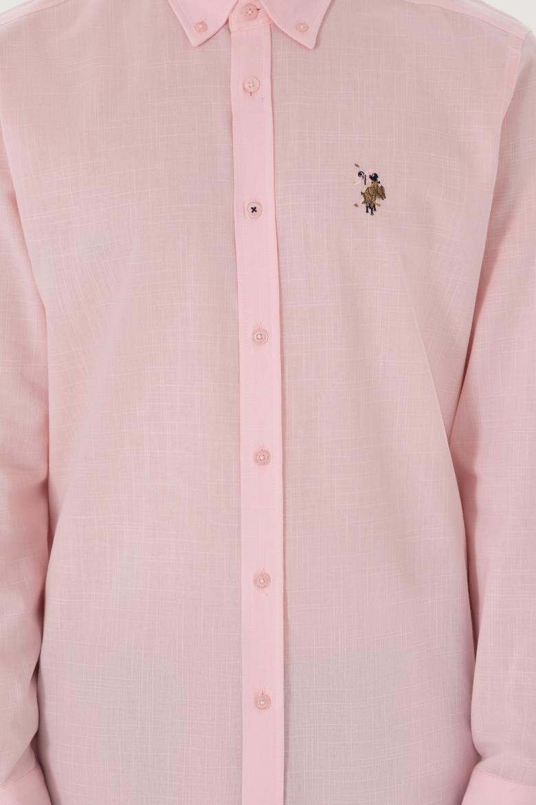 Erkek Açık Pembe Uzun Kollu Basic Gömlek - 50298000070