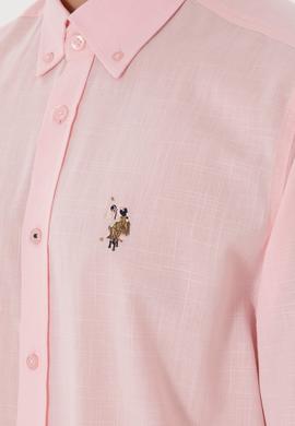 Erkek Açık Pembe Uzun Kollu Basic Gömlek - 50298000070