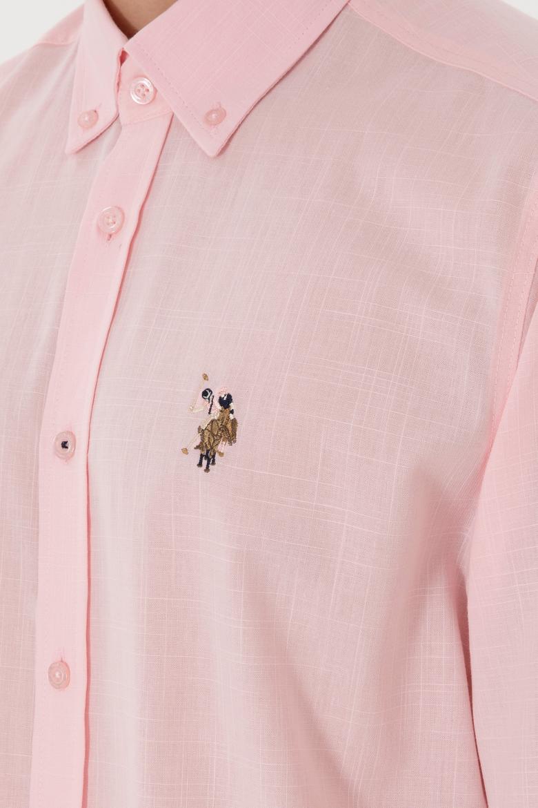 Erkek Açık Pembe Uzun Kollu Basic Gömlek - 50298000070