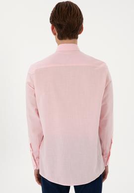 Erkek Açık Pembe Uzun Kollu Basic Gömlek - 50298000070