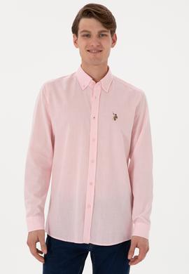 Erkek Açık Pembe Uzun Kollu Basic Gömlek - 50298000070