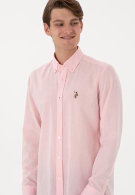 Erkek Açık Pembe Uzun Kollu Basic Gömlek - 50298000070