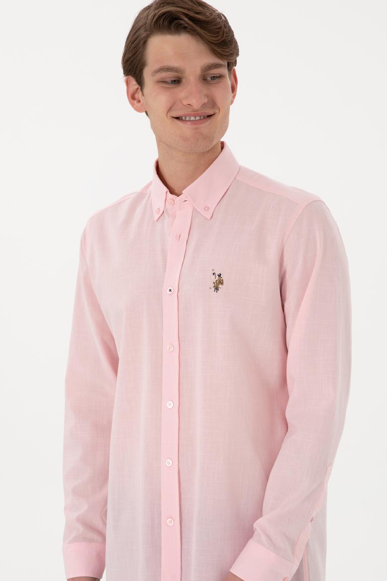 Erkek Açık Pembe Uzun Kollu Basic Gömlek - 50298000070
