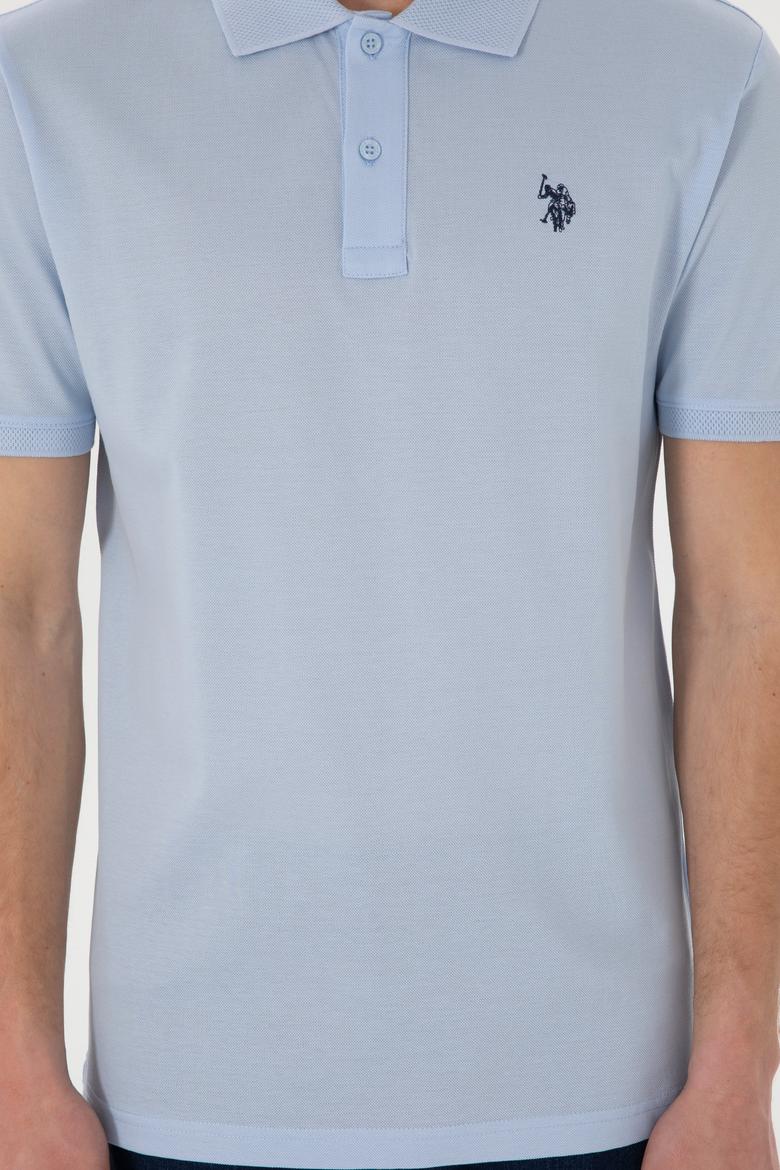 Erkek Regular Fit Polo Yaka Açık Mavi Basic Tişört - 50298016038