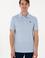 Erkek Regular Fit Polo Yaka Açık Mavi Basic Tişört
