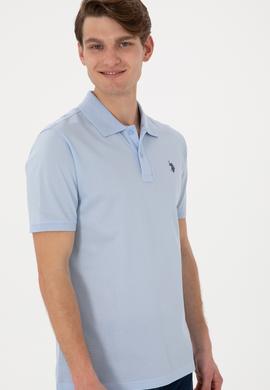 Erkek Regular Fit Polo Yaka Açık Mavi Basic Tişört - 50298016038