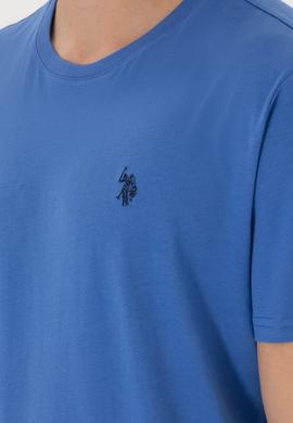 Erkek Regular Fit Bisiklet Yaka İndigo Basic Tişört - 50298035047