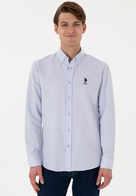 Erkek Açık Mavi Uzun Kollu Basic Gömlek - 50298021009