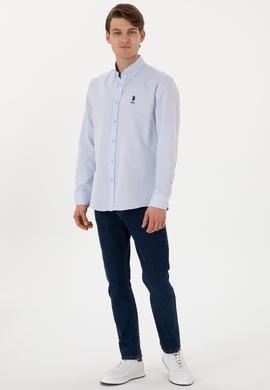 Erkek Açık Mavi Uzun Kollu Basic Gömlek - 50298021009