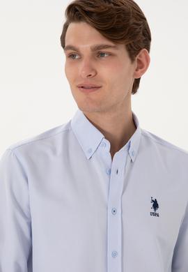 Erkek Açık Mavi Uzun Kollu Basic Gömlek - 50298021009