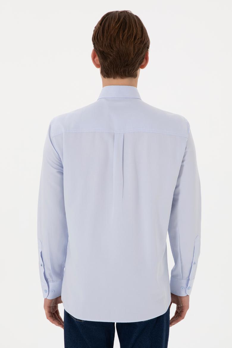 Erkek Açık Mavi Uzun Kollu Basic Gömlek - 50298021009