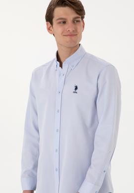 Erkek Açık Mavi Uzun Kollu Basic Gömlek - 50298021009