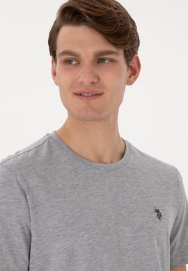 Erkek Regular Fit Bisiklet Yaka Gri Basic Tişört - 50298035017