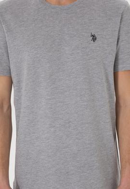 Erkek Regular Fit Bisiklet Yaka Gri Basic Tişört - 50298035017