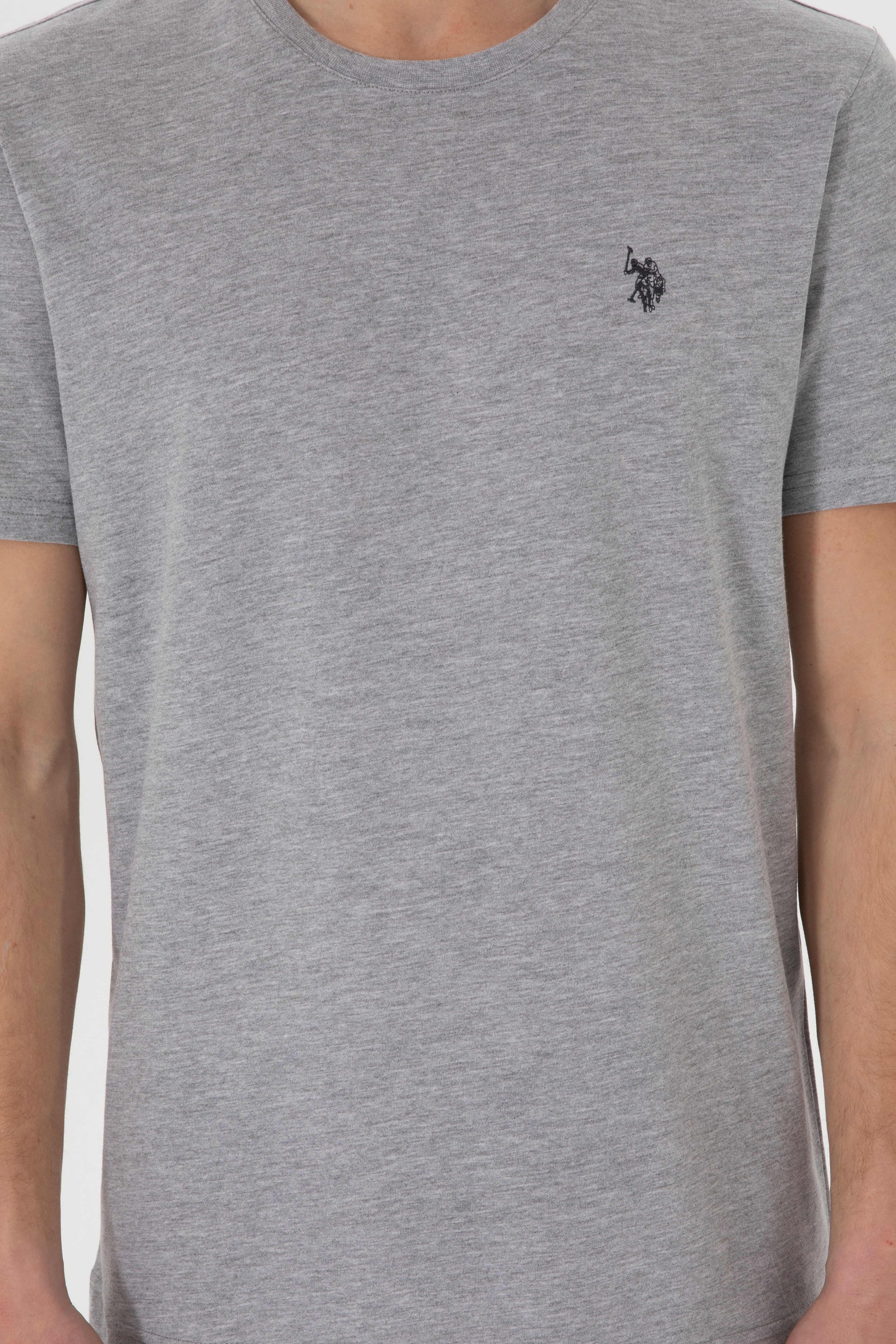Erkek Regular Fit Bisiklet Yaka Gri Basic Tişört - Image 6