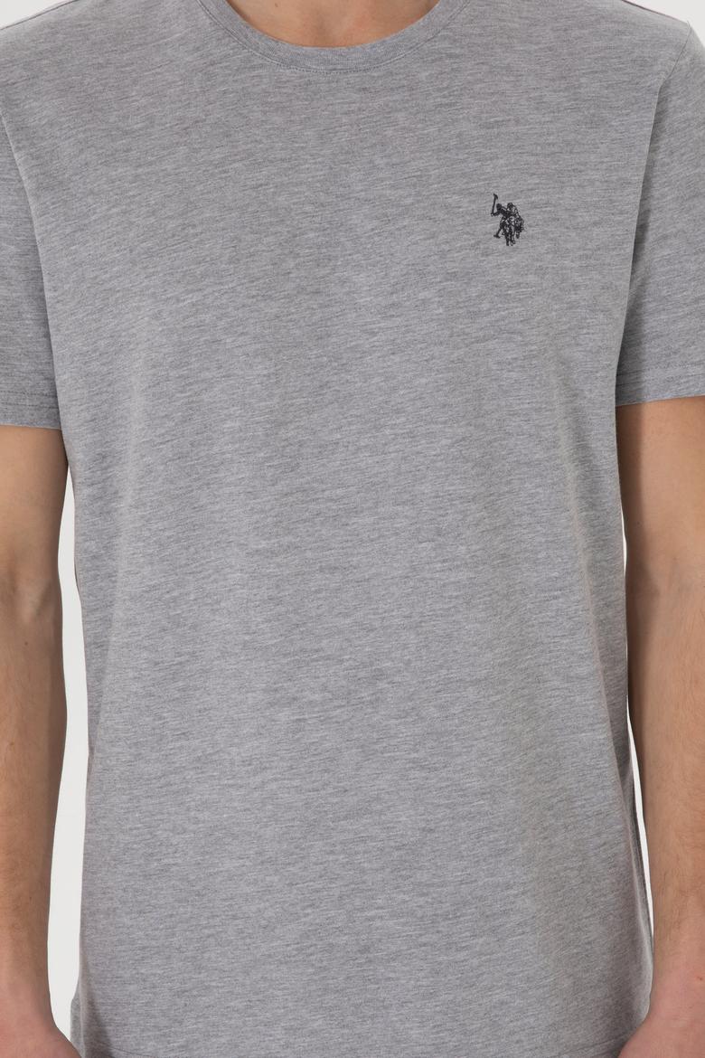 Erkek Regular Fit Bisiklet Yaka Gri Basic Tişört - 50298035017