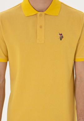 Erkek Regular Fit Polo Yaka Sarı Basic Tişört - 50298072017