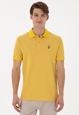 Erkek Regular Fit Polo Yaka Sarı Basic Tişört - 50298072017