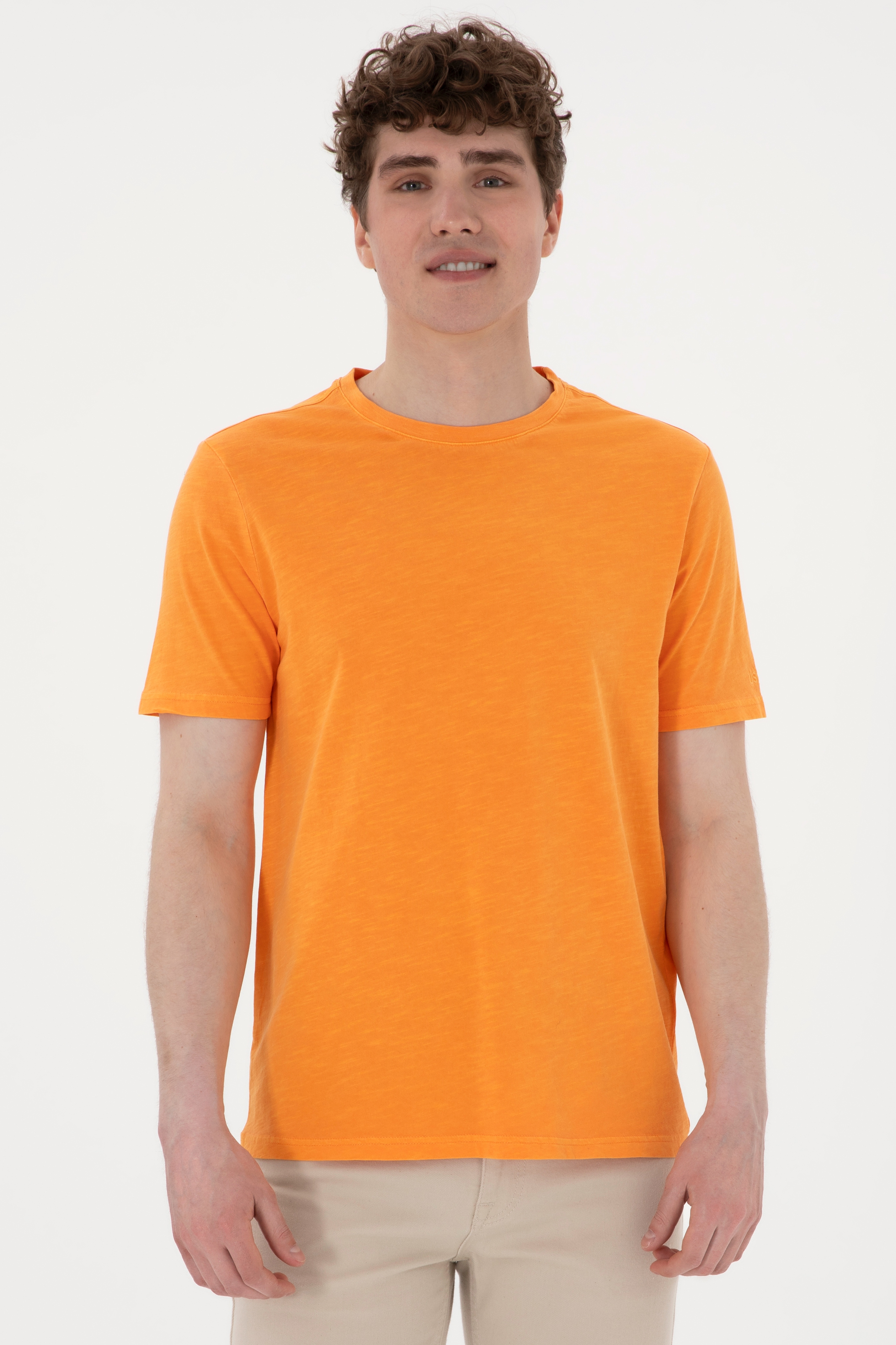 Erkek Turuncu Basic Tişört - Image 1