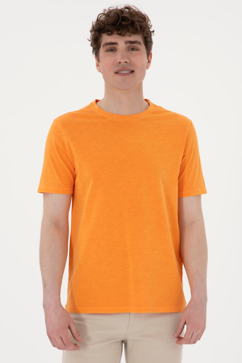 Erkek Turuncu Basic Tişört
