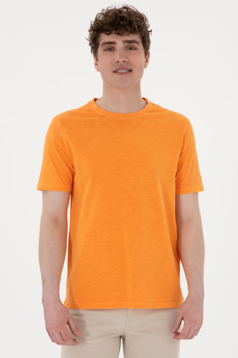 Erkek Turuncu Basic Tişört