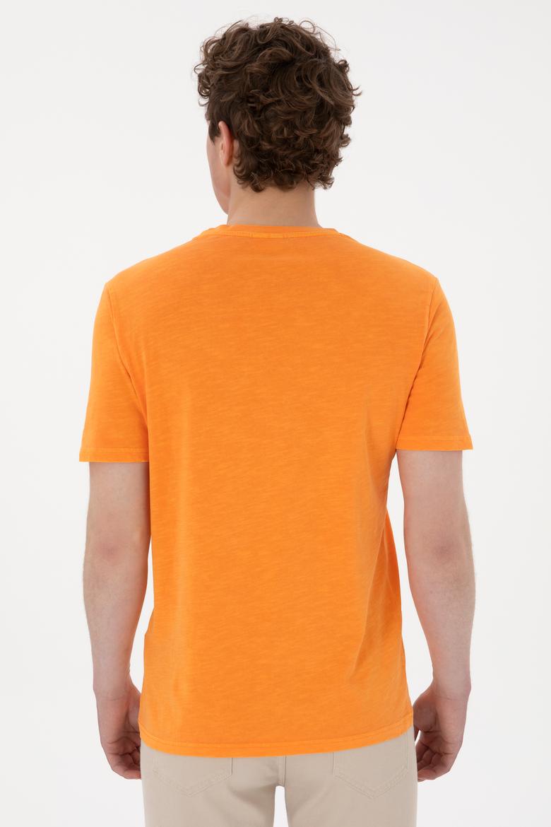 Erkek Turuncu Basic Tişört - 50279578093