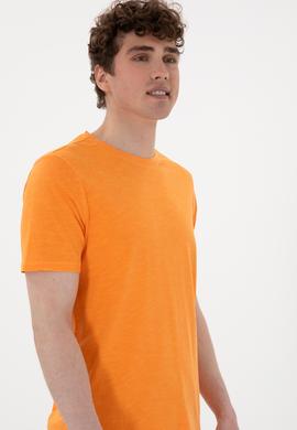 Erkek Turuncu Basic Tişört - 50279578093