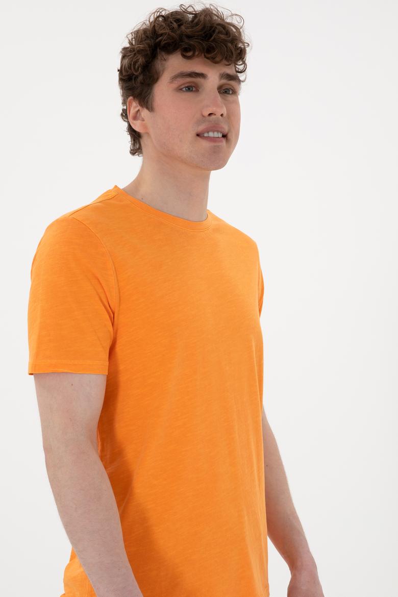 Erkek Turuncu Basic Tişört - 50279578093