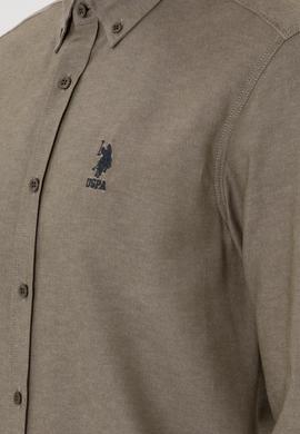 Erkek Vizon Uzun Kollu Basic Gömlek - 50298009054