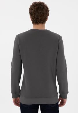 Erkek Regular Fit Bisiklet Yaka Antrasit Sweatshirt - 50292362017