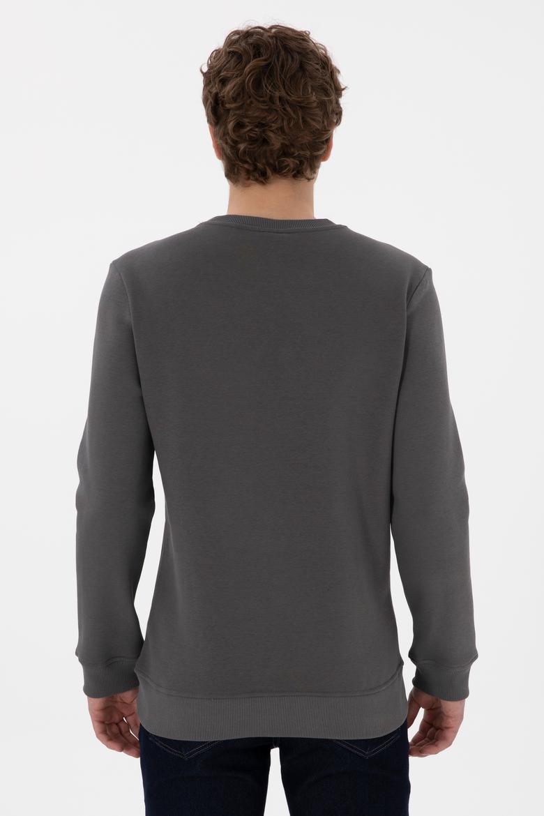Erkek Regular Fit Bisiklet Yaka Antrasit Sweatshirt - 50292362017