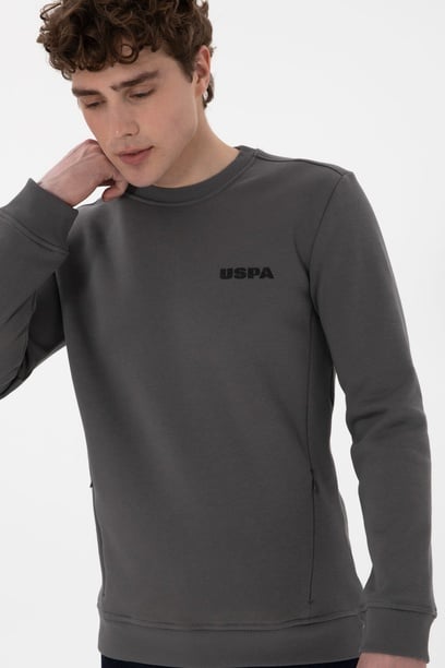 Erkek Regular Fit Bisiklet Yaka Antrasit Sweatshirt